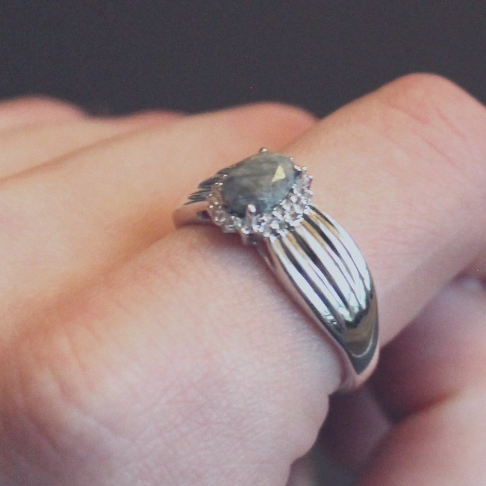 Silver Ring with Opaque Emerald